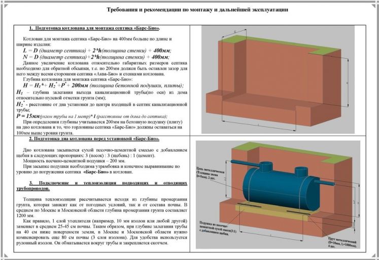 Схема монтажа Барс Био 10